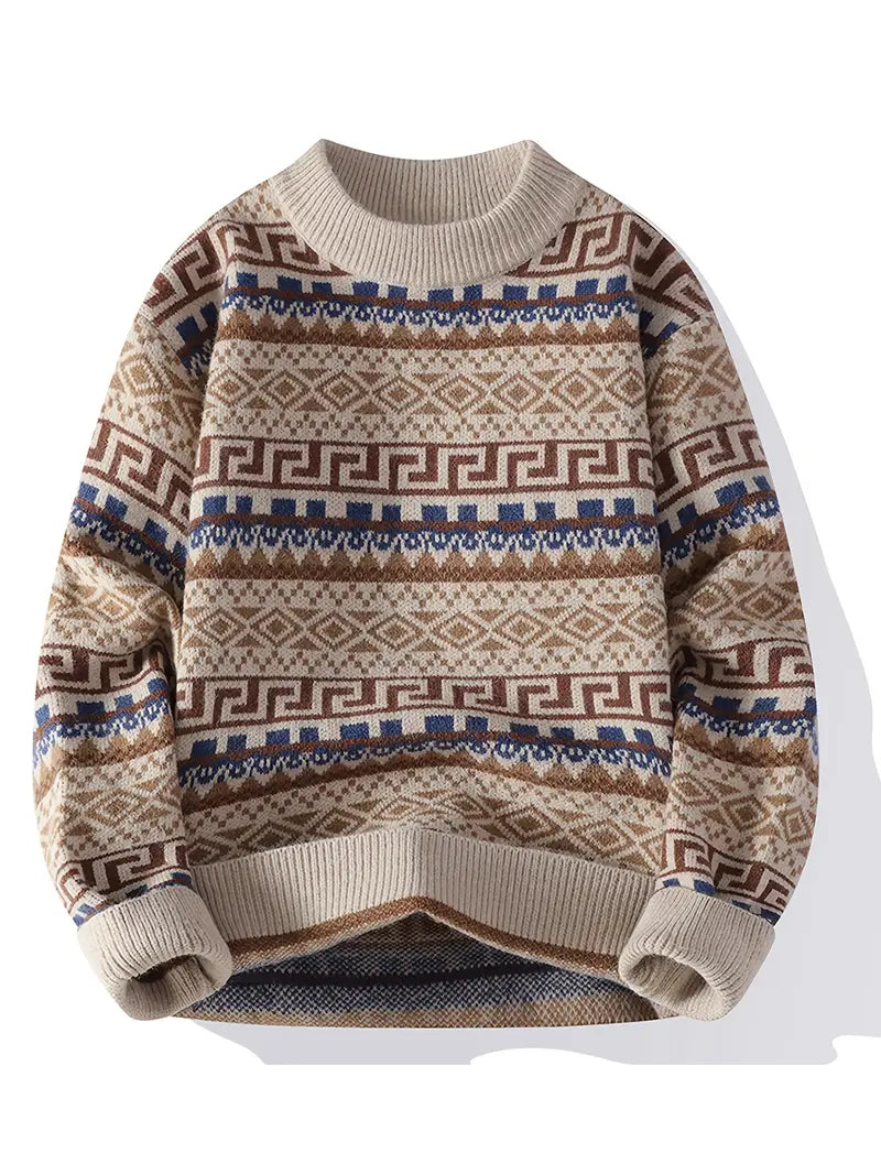 Men’s Color Block Knit Sweater Teezify™ Unisex Cozy Knitwear