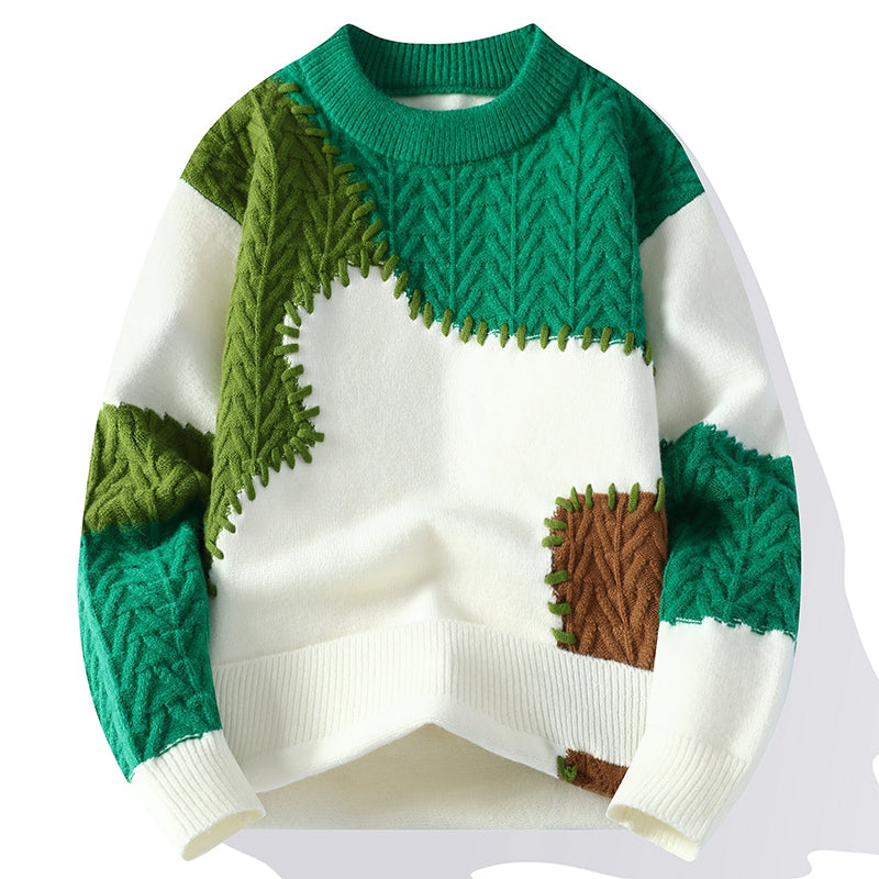Urban Mosaic Knit Sweater – Teezify™
