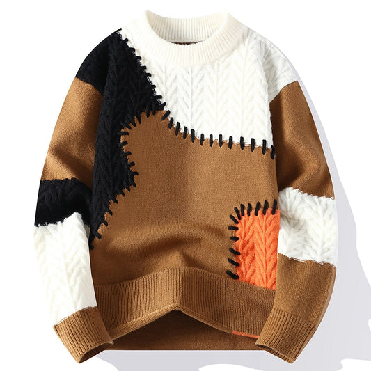 Urban Mosaic Knit Sweater – Teezify™