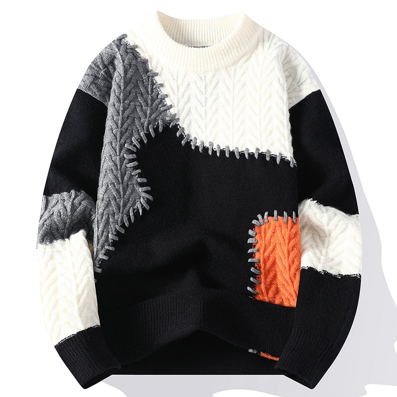 Urban Mosaic Knit Sweater – Teezify™