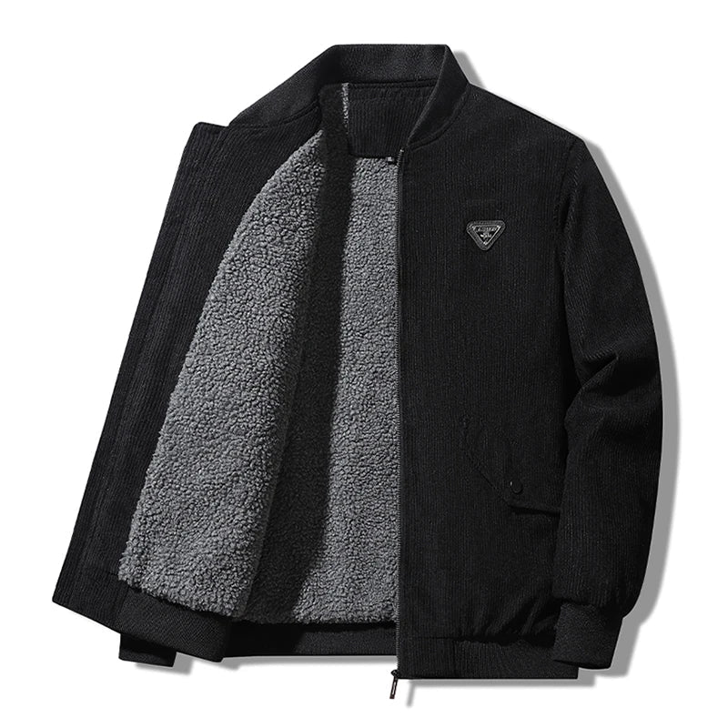 Teezify Men’s Winter Corduroy Fleece Jacket – Warm & Stylish Outerwear