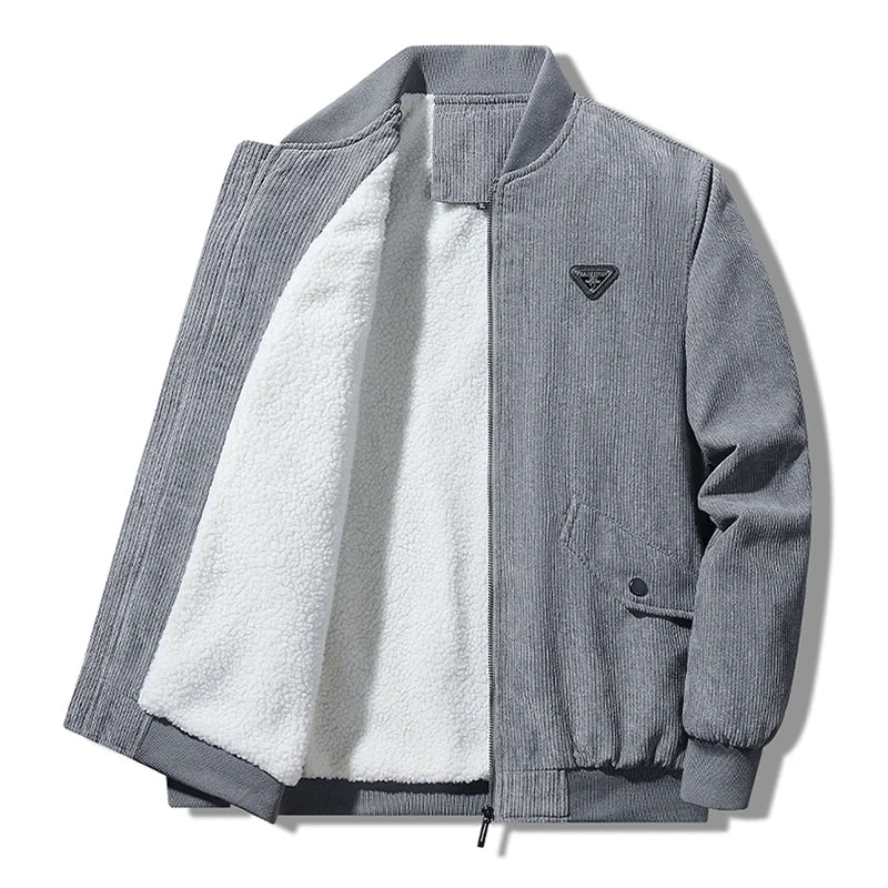 Teezify Men’s Winter Corduroy Fleece Jacket – Warm & Stylish Outerwear