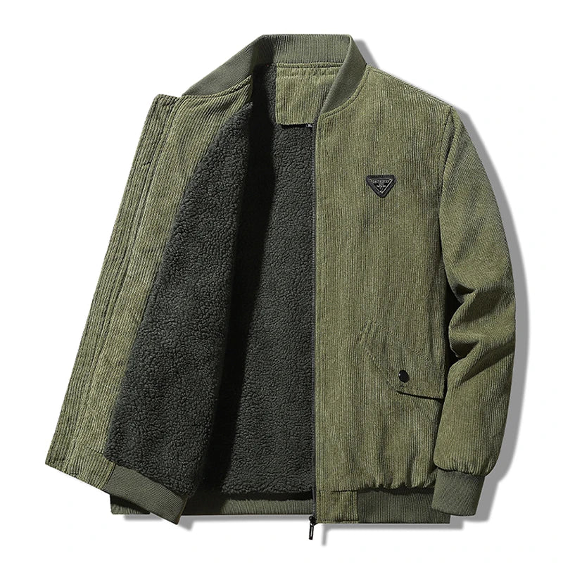 Teezify Men’s Winter Corduroy Fleece Jacket – Warm & Stylish Outerwear